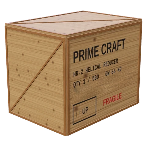 Closed export crate with shipping marks