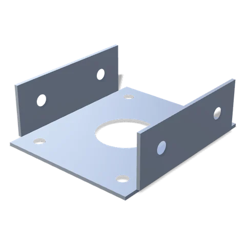 Laser-cut and bent steel bracket